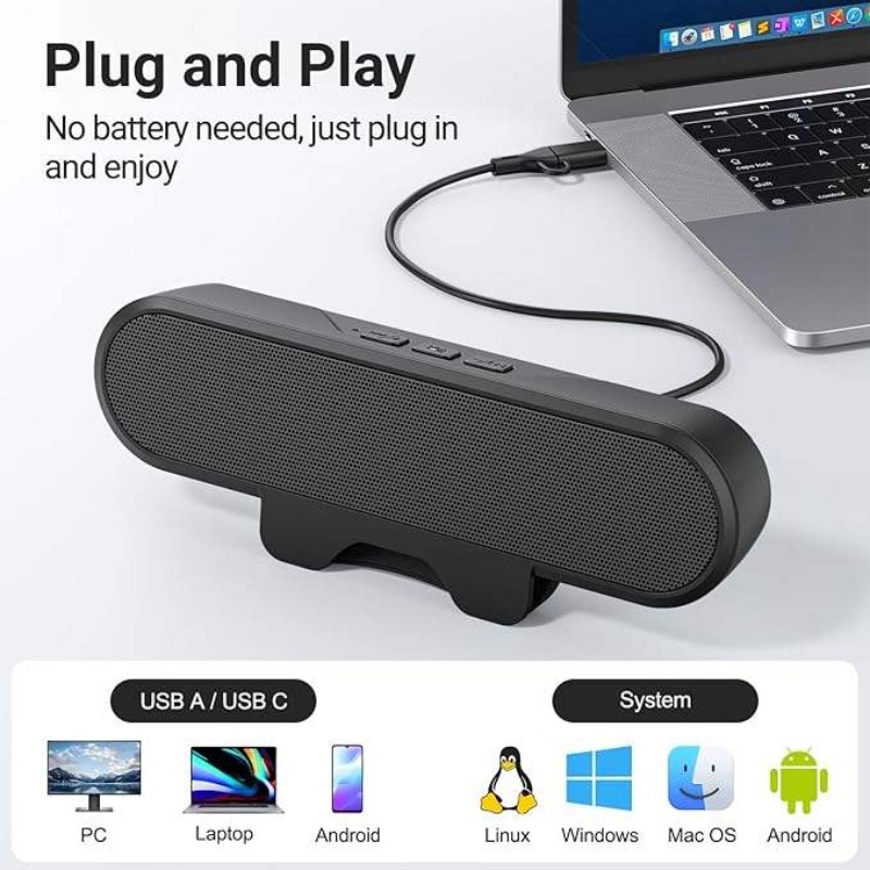 Portable Clip-on USB Soundbar  - Audio Music Free Online review and price
