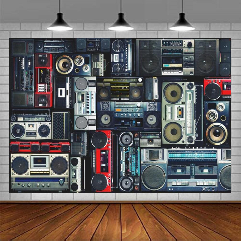 Photography Backdrop Of Radio  - Audio Music In Background review and price