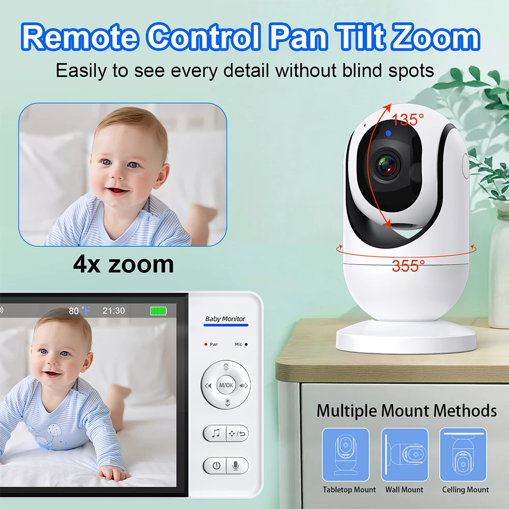 No WiFi 7 Inch Baby Monitor 2- - Audio Music For Video review and price