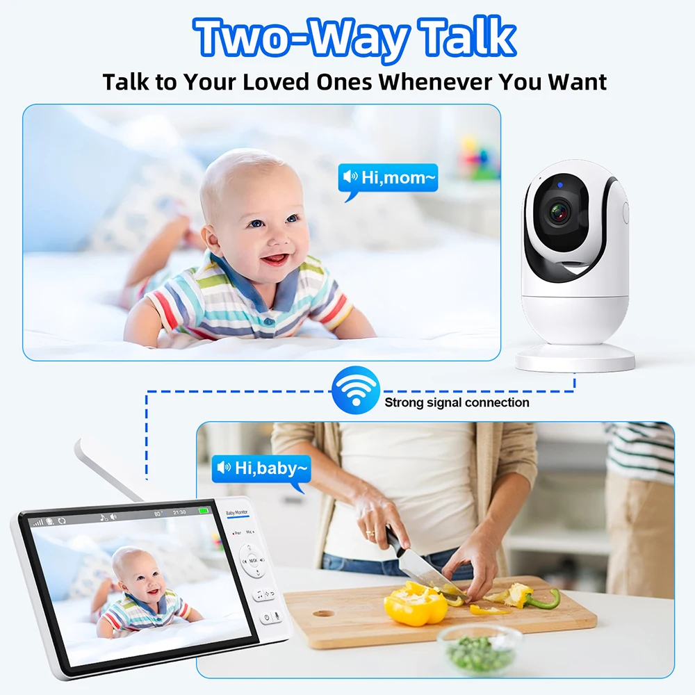 No WiFi 7 Inch Baby Monitor 2- - Audio Music For Video review and price