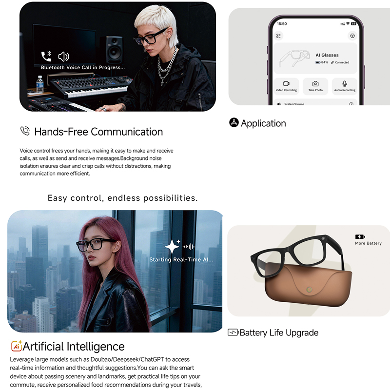 2026 AI smart Glasses HD 800W  - Audio Music For Video review and price
