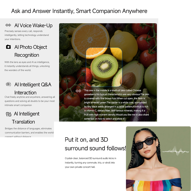 2026 AI smart Glasses HD 800W  - Audio Music For Video review and price