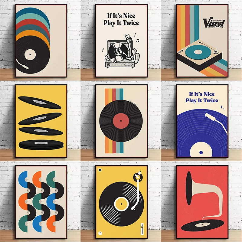 Mid Century Vinyl Record Canva - Audio Music Live review and price