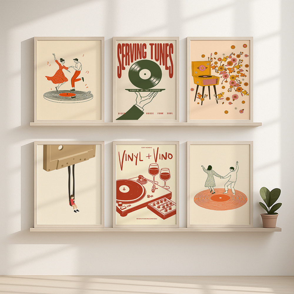 1pc Vintage Music Canvas Poste - Audio Music Live review and price