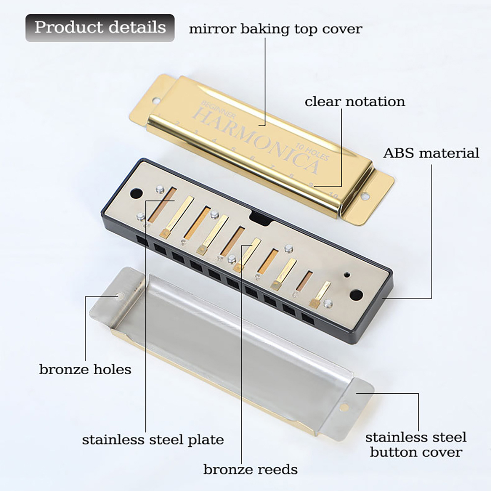 10 Hole C Harmonica Blues Harp - Harmonica 10 Hole review and price