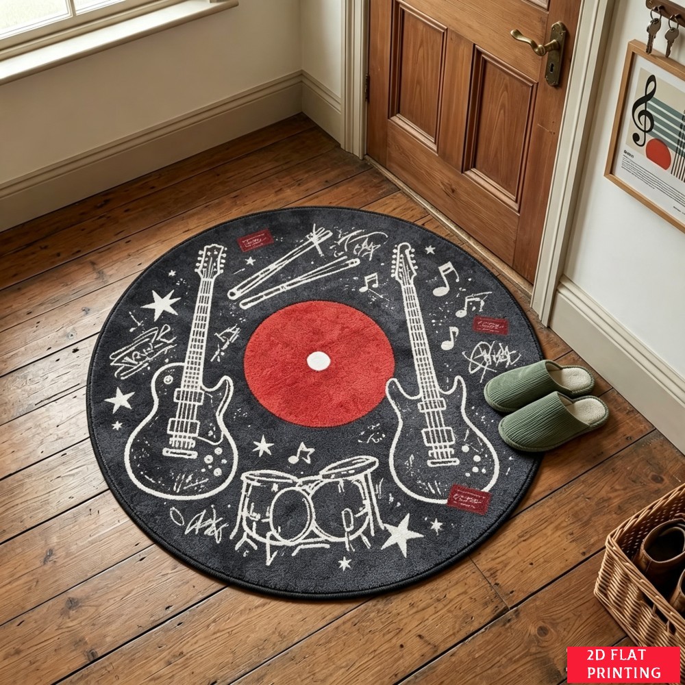 Retro Black Vinyl Record Red L - Audio Vibes Music review and price